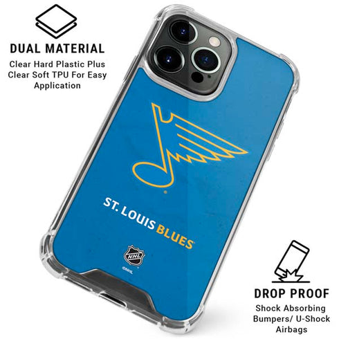 NHL St. Louis Blues Distressed iPhone 15 Pro Clear Case